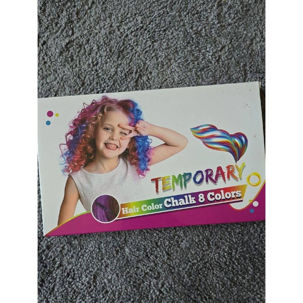 Temporary Hair Color Chalk 8 Colors Exp 2027 New Kids Play Style Dress-Up Fun